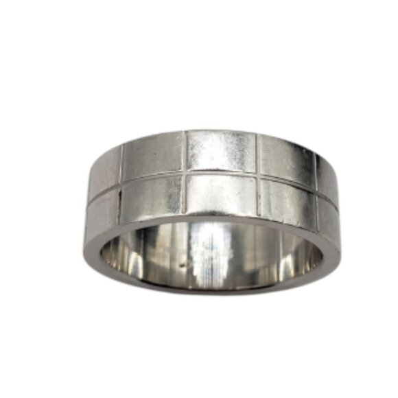 Men's Stainless Steel Silver Tone Band Ring Size 9 - Picture 2 of 7